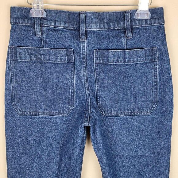 J. Crew High Rise Patch Pocket Straight Leg Jean Retro Cropped Blue Size 26P - Picture 5 of 10